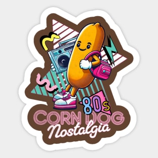 Corn Dog 80s Nostalgia Boombox Sticker